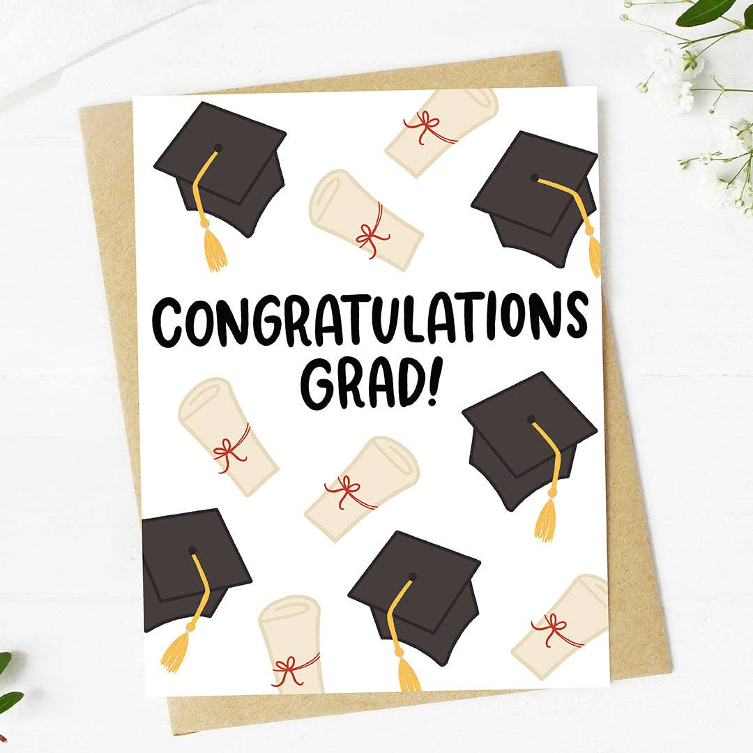 Big Moods Congratulations Grad! Graduation Cap Diploma Card