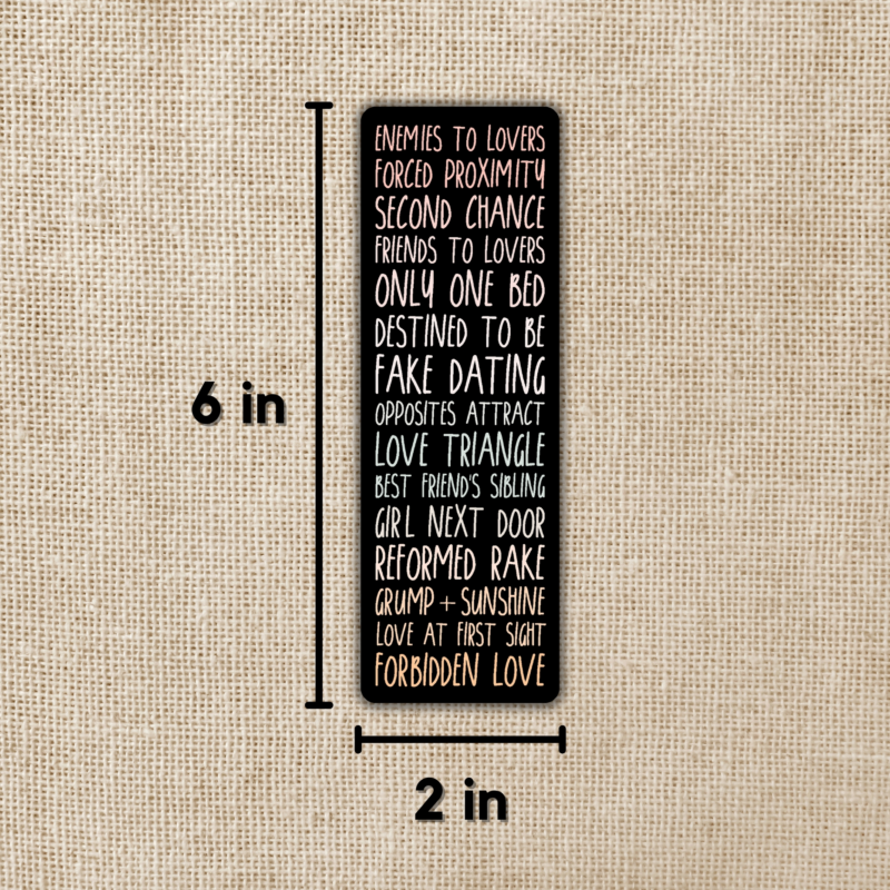 Best Romance Tropes Bookmark from Wildly Enough