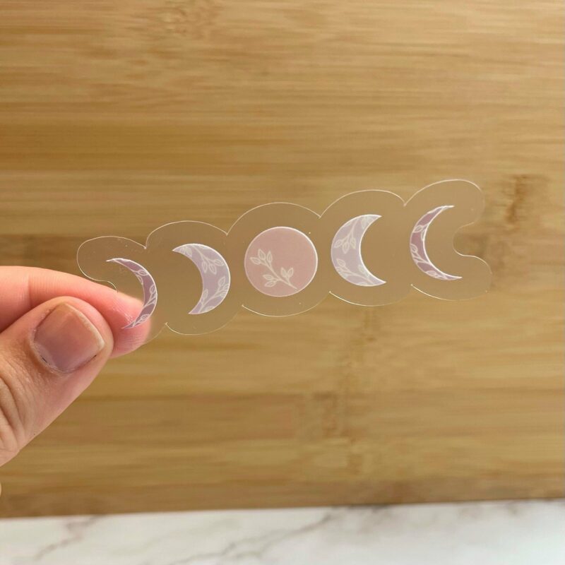 Wildly Enough Floral Moon Phases Clear Sticker