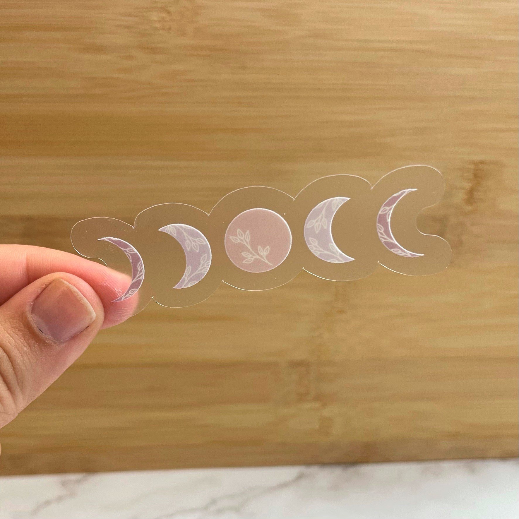 Wildly Enough Floral Moon Phases Clear Sticker