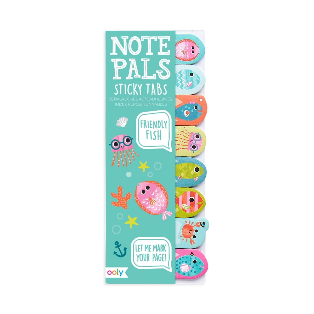 Ooly Note Pals Sticky Tabs Friendly Fish