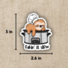 Taking It Slow Slow Cooker Sloth Sticker from Wildly Enough