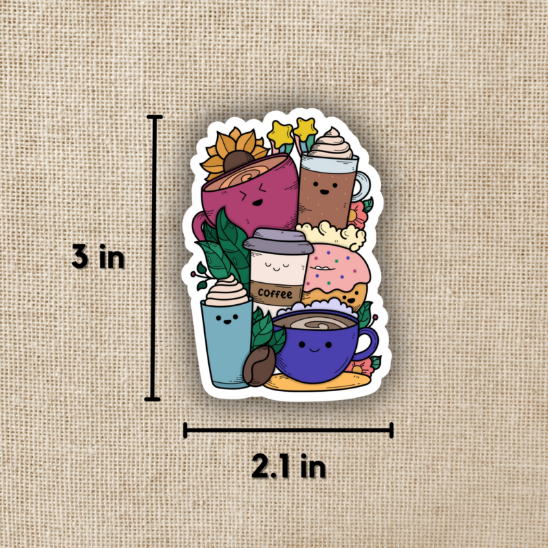 Coffee Doodle Pile Sticker from Wildly Enough