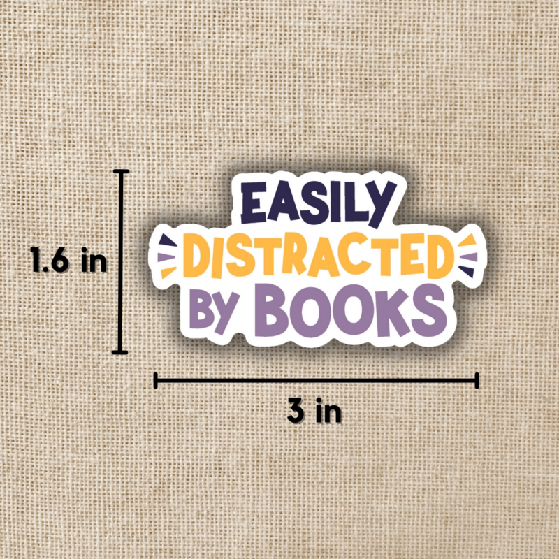 Easily Distracted by Books Sticker from Wildly Enough