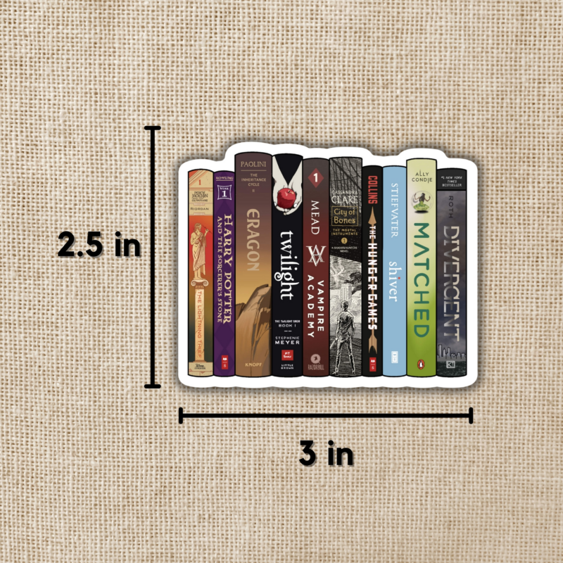 Nostalgic YA Fantasy (90s/Early 2000s) Book Stack Sticker from Wildly Enough