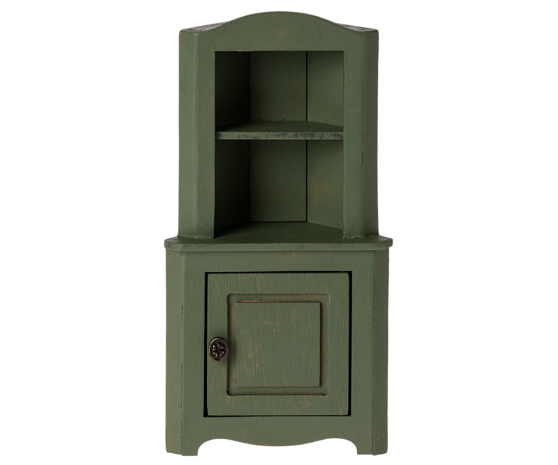 Maileg Mouse Corner Cabinet In Dark Green