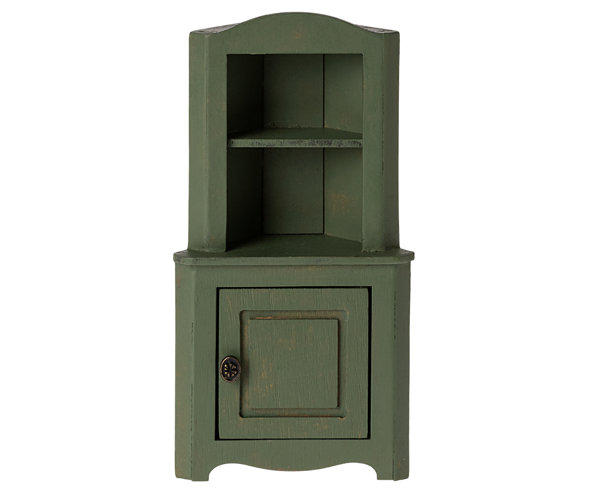 Maileg Mouse Corner Cabinet In Dark Green