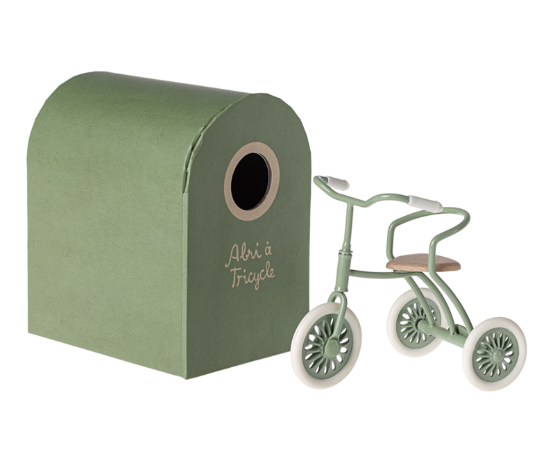 Mouse Abri à Tricycle in Green made by Maileg