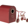 Mouse Abri à Tricycle in Red made by Maileg