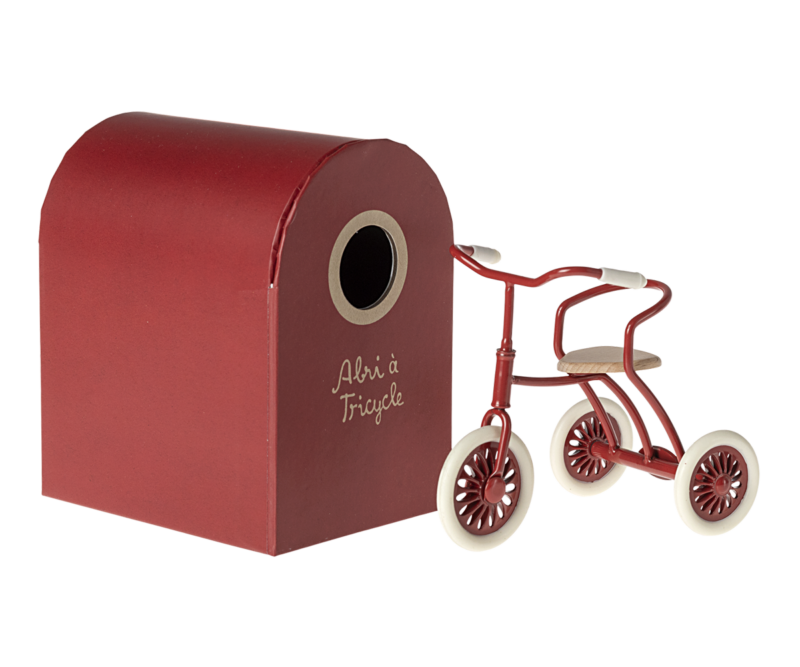 Mouse Abri à Tricycle in Red made by Maileg