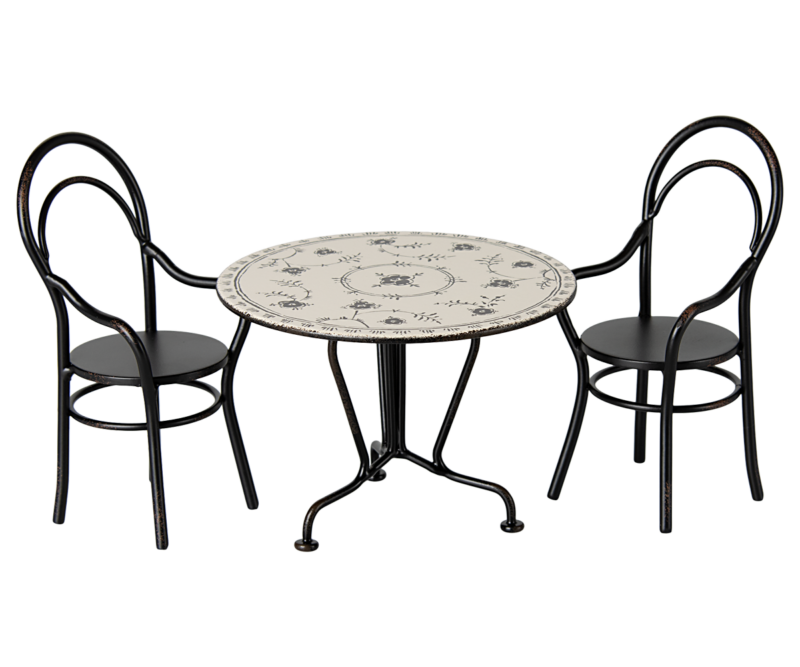 Maileg Miniature Dining Table Set With Two Chairs