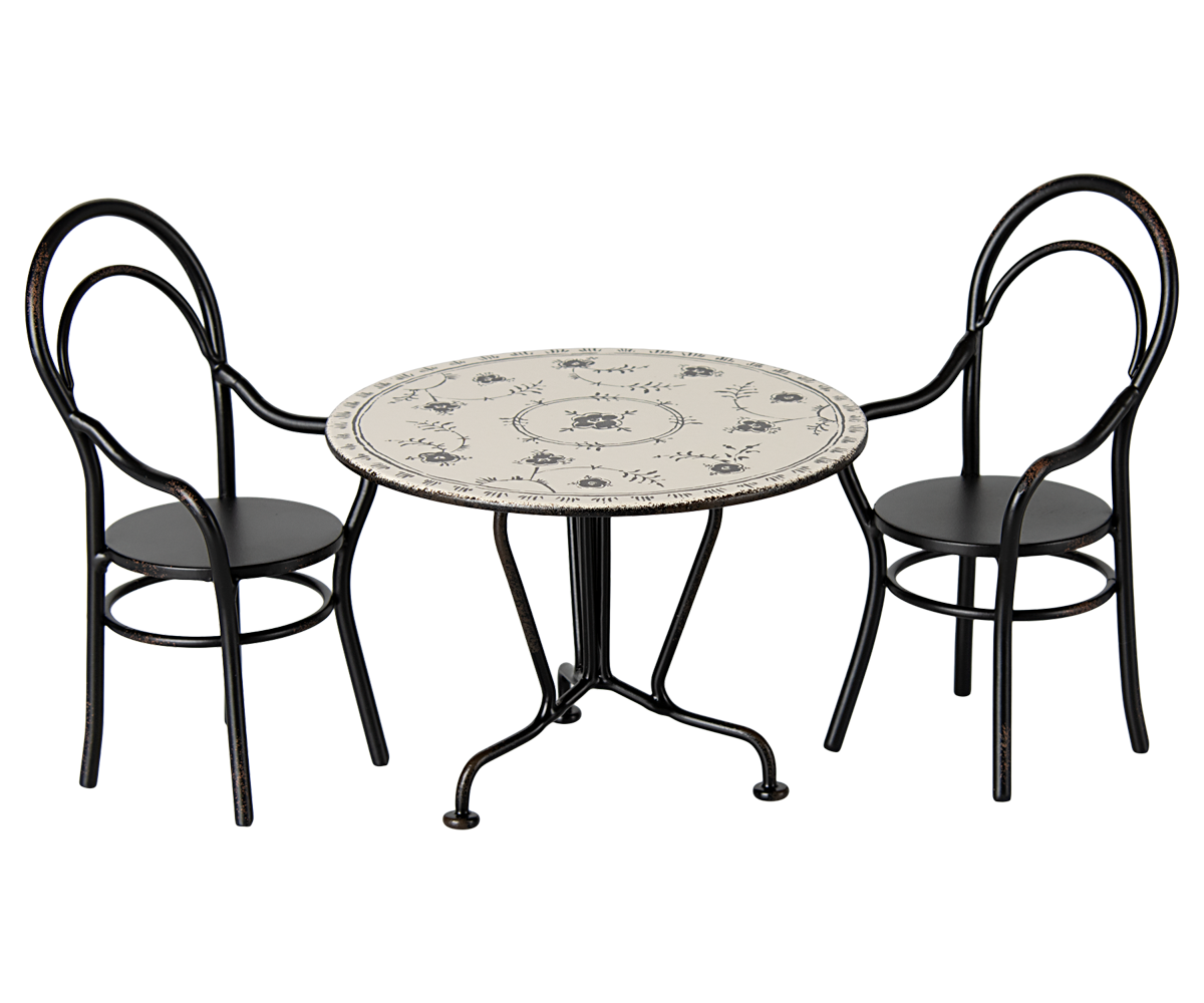 Maileg Miniature Dining Table Set With Two Chairs