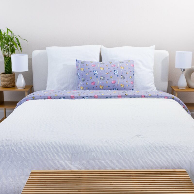 Bellabu Bear Minecraft Pixel Pals Bamboo Viscose Twin Sheet Set available at Blossom