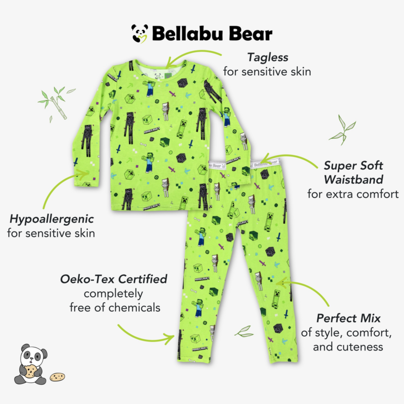 Minecraft Mob Squad Bamboo Viscose Pajamas