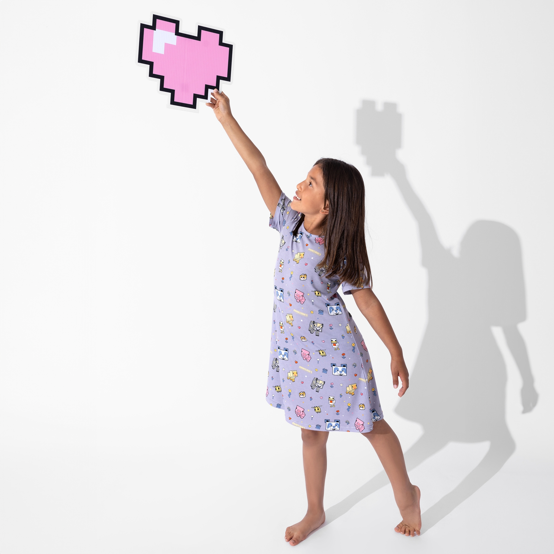 Bellabu Bear Minecraft Pixel Pals Bamboo Viscose Short Sleeve Dress