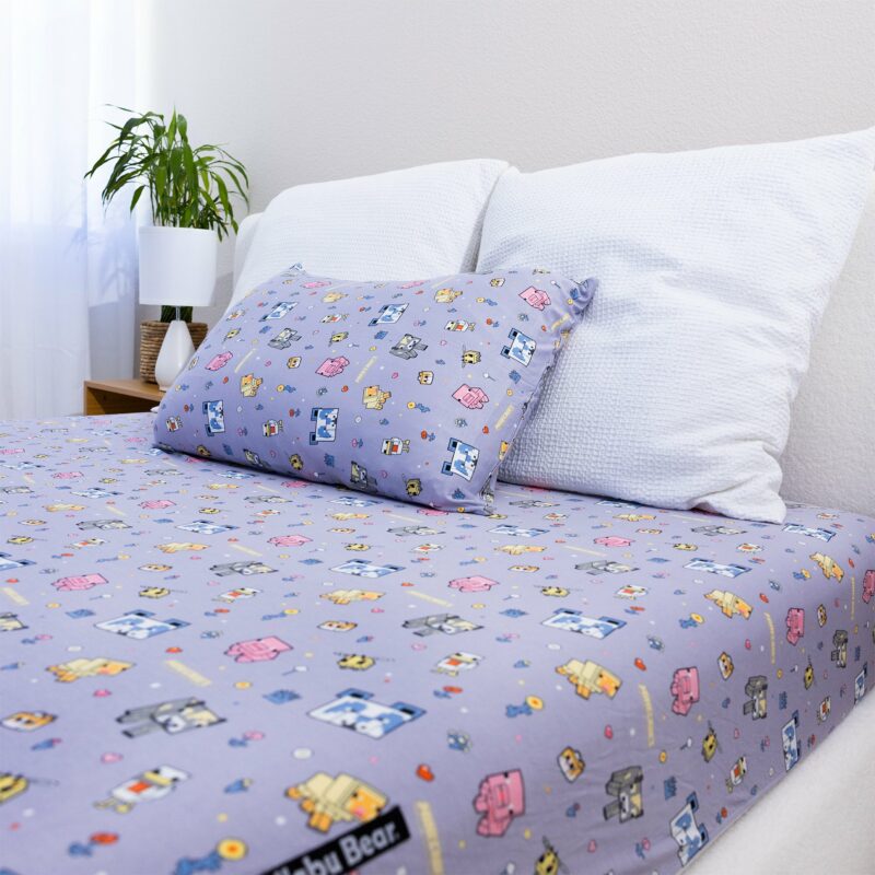 Bellabu Bear Minecraft Pixel Pals Bamboo Viscose Full Sheet Set