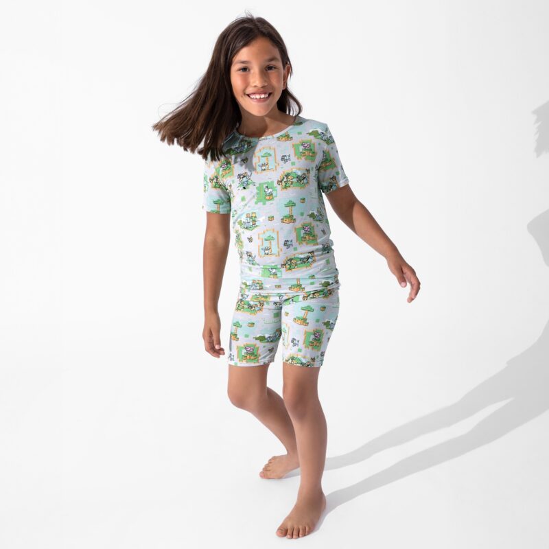 Bellabu Bear Minecraft Overworld Dreams Bamboo Viscose Pajama Short Set