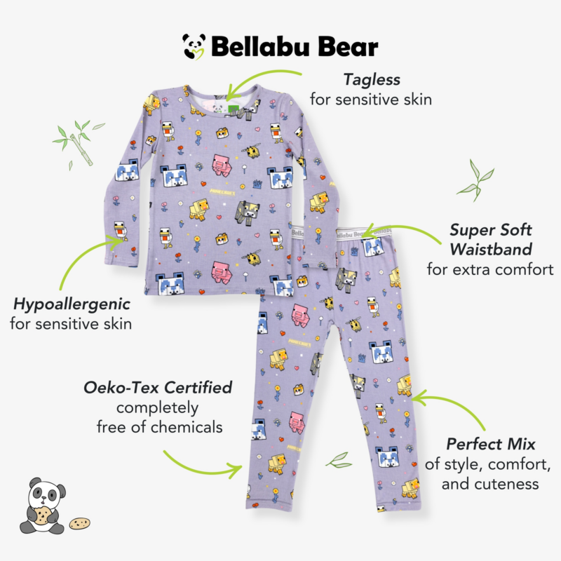 Minecraft Pixel Pals Bamboo Viscose Pajamas available at Blossom