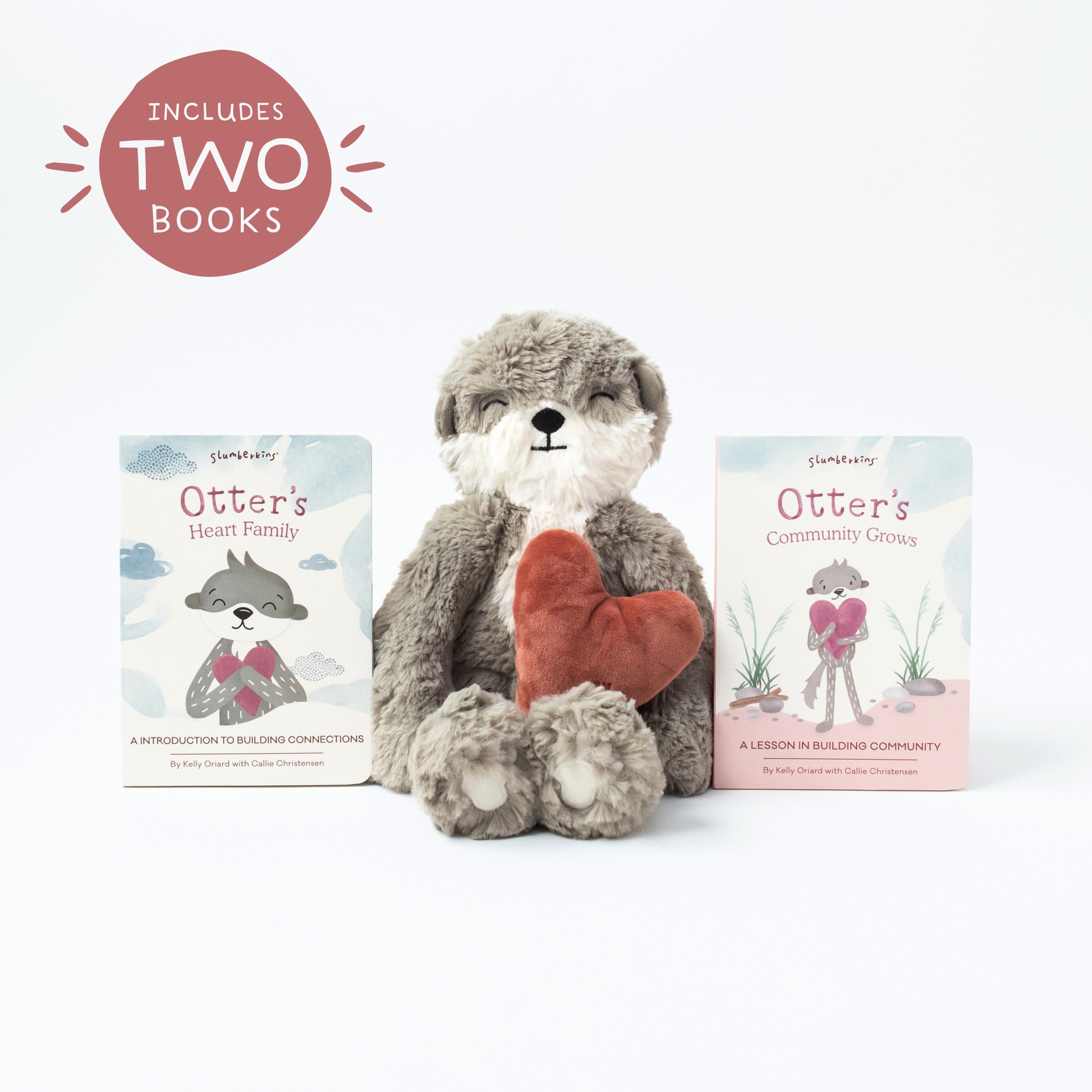 Slumberkins Otter's Building Connections Plush 2 Book Bundle