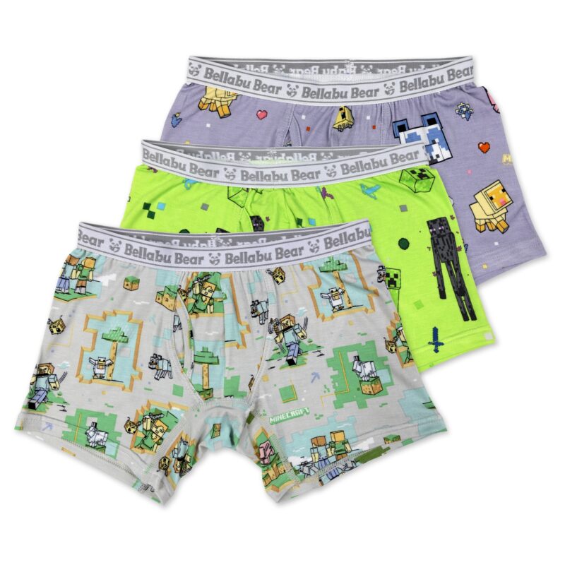 Bellabu Bear Minecraft Boxer Brief Underwear 3-Pack