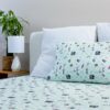 Bellabu Bear Minecraft Sleep Repeat Bamboo Viscose Twin Sheet Set available at Blossom