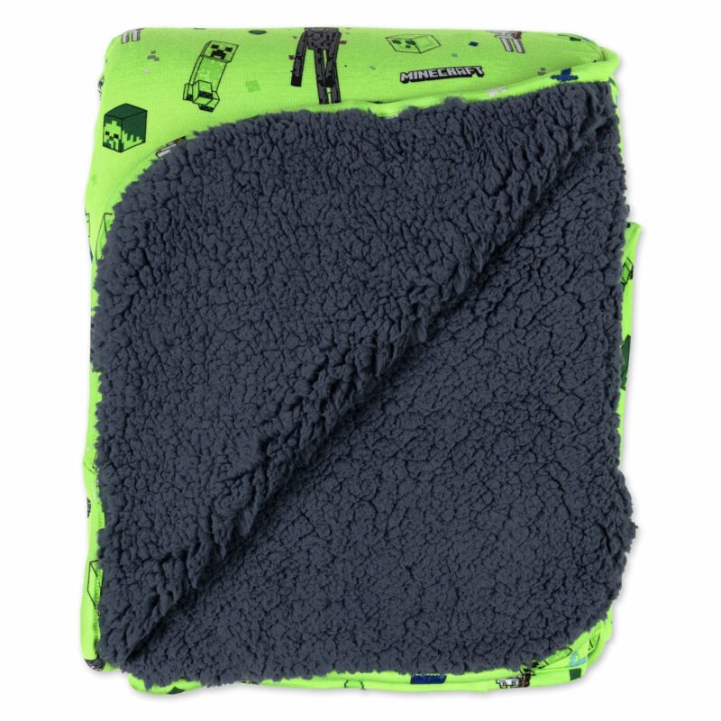 Bellabu Bear Minecraft Mob Squad Bamboo Viscose Sherpa Blanket Bedding