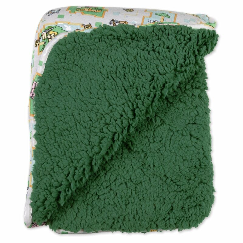 Bellabu Bear Minecraft Overworld Dreams Bamboo Viscose Sherpa Blanket part of our Minecraft collection