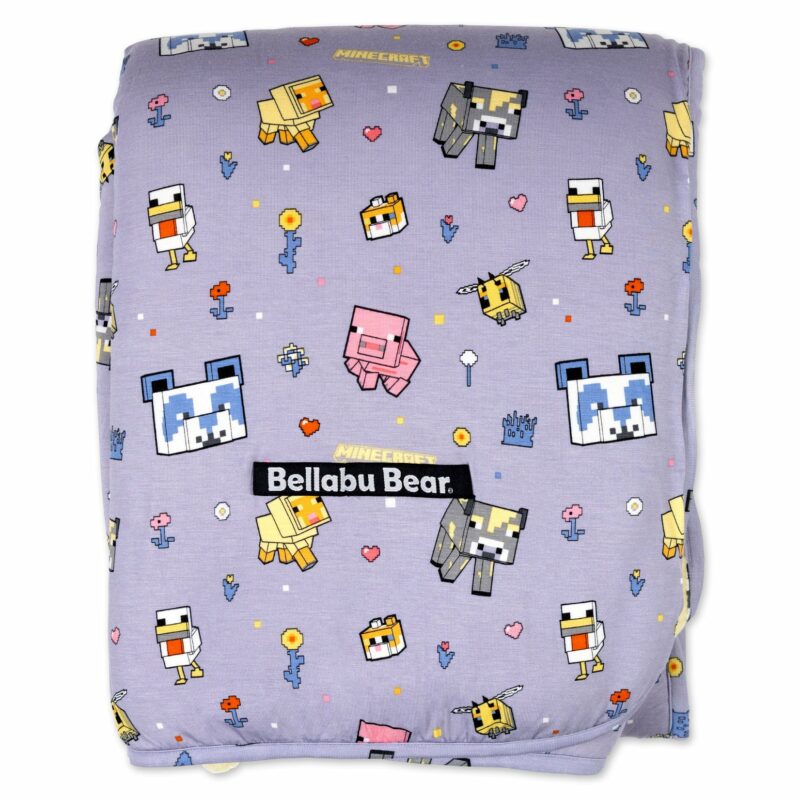 Minecraft Pixel Pals Bamboo Viscose Sherpa Blanket made by Bellabu Bear