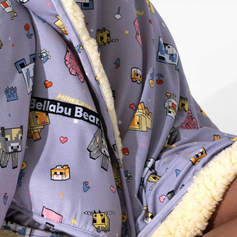 Minecraft Pixel Pals Bamboo Viscose Sherpa Blanket from Bellabu Bear