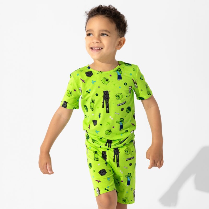 Bellabu Bear Minecraft Mob Squad Bamboo Viscose Pajama Short Set