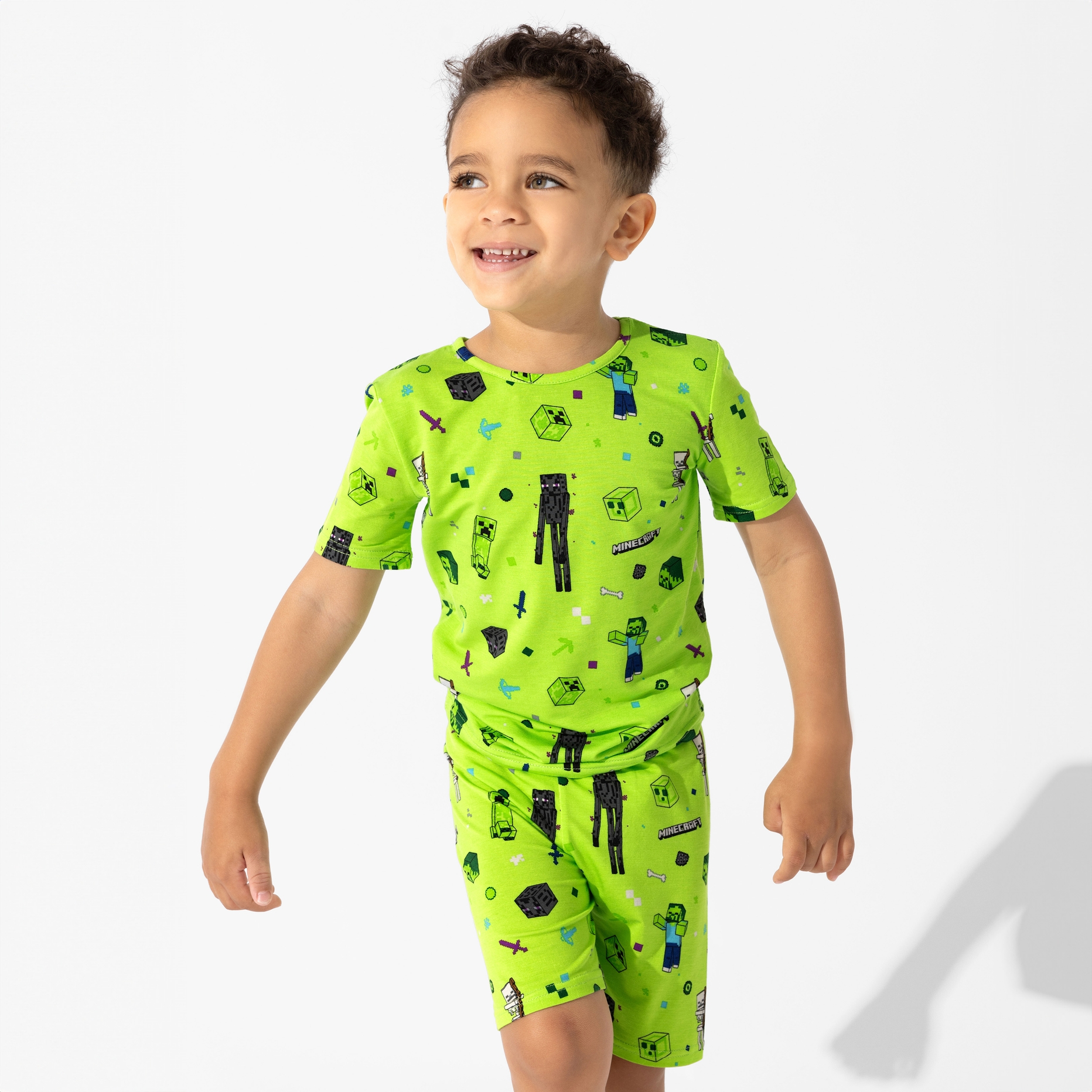 Bellabu Bear Minecraft Mob Squad Bamboo Viscose Pajama Short Set