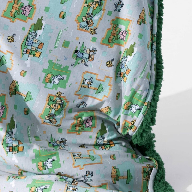 Minecraft Overworld Dreams Bamboo Viscose Sherpa Blanket from Bellabu Bear