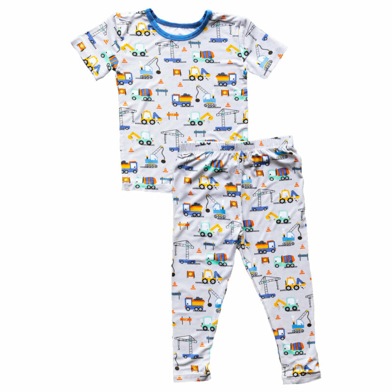 Little Diggers Bamboo Viscose Short Sleeve Two-Piece Pajama Set from Macaron + Me