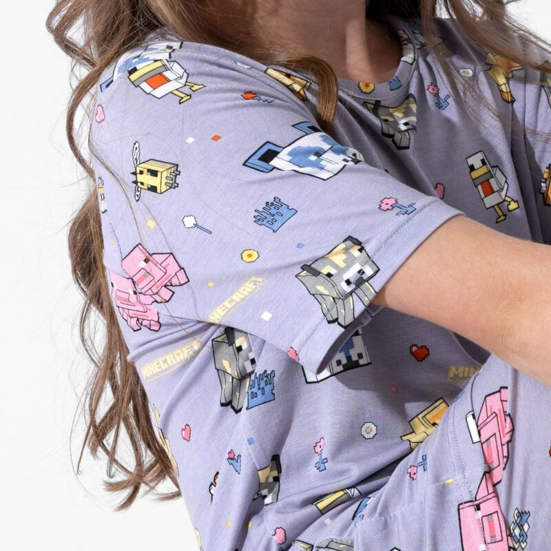 Minecraft Pixel Pals Bamboo Viscose Pajama Short Set from Bellabu Bear