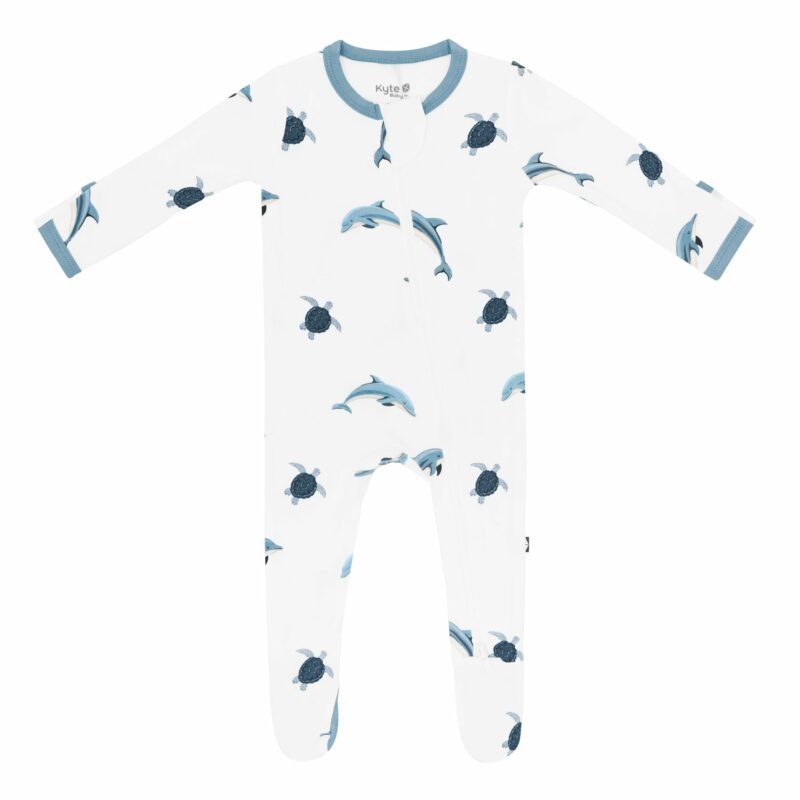 Zippered Footie in Dolphin from Kyte BABY