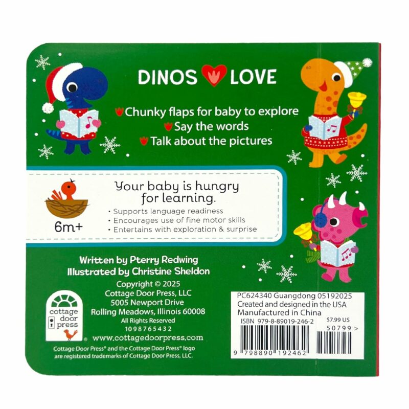 Cottage Door Press Dinos Love Jingle Bells Board Book Children's Books
