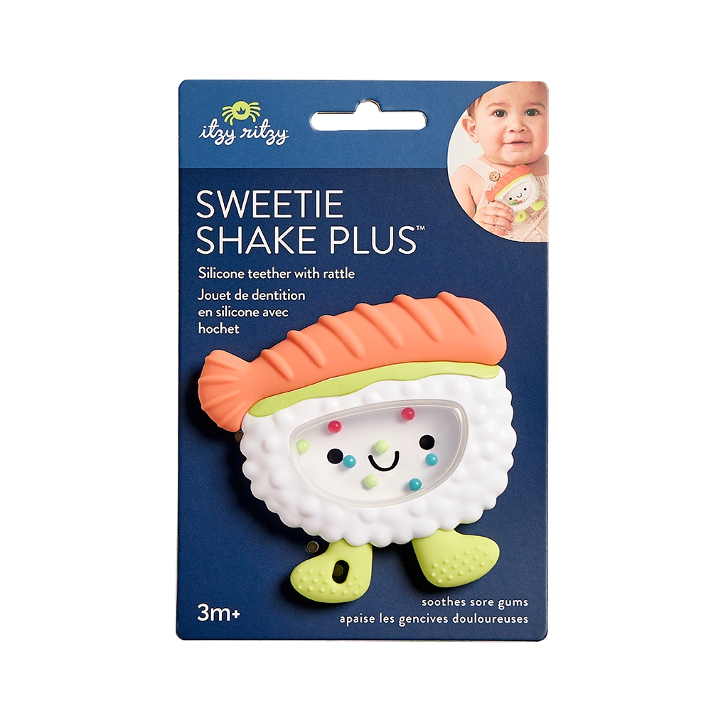 Itzy Ritzy Sushi Sweetie Shake Plus - Teething + Rattle Toy