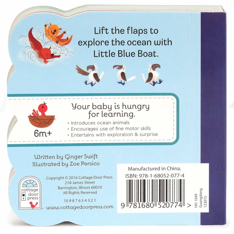 Cottage Door Press Little Blue Boat Lift-a-Flap Board Book Children's Books