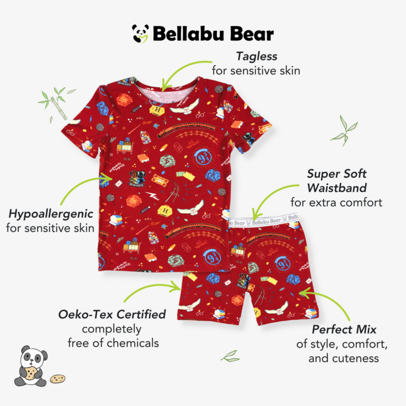 Harry Potter Hogwarts Express Bamboo Viscose Pajama Short Set from Bellabu Bear