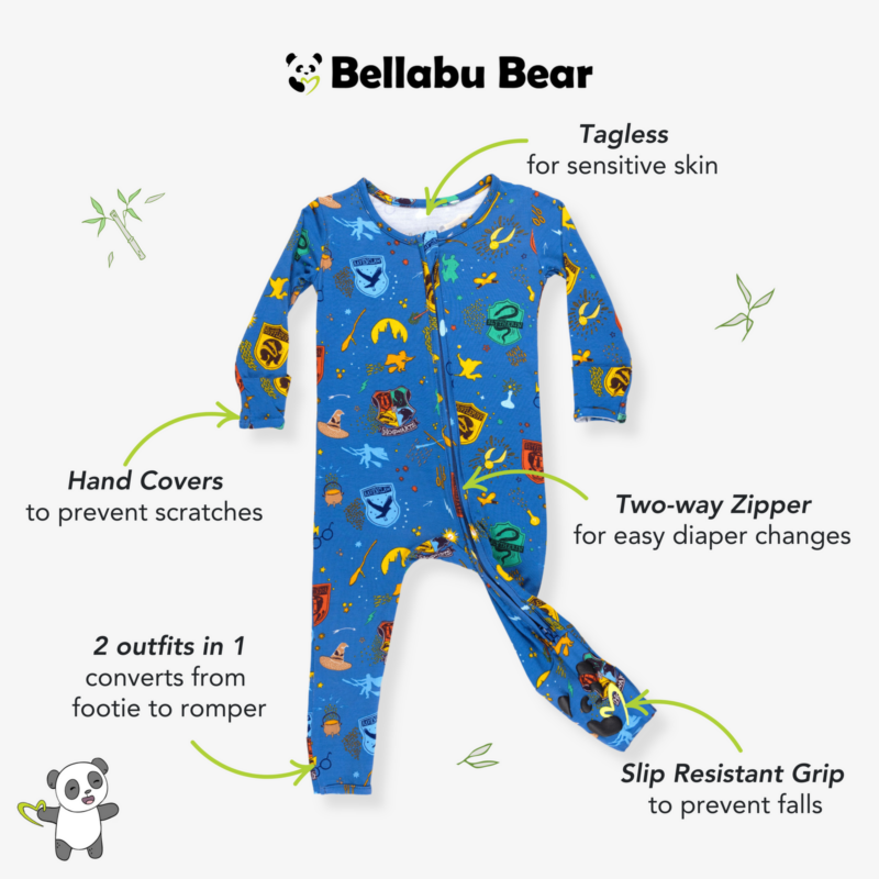 Harry Potter House Pride Bamboo Viscose Convertible Footie from Bellabu Bear