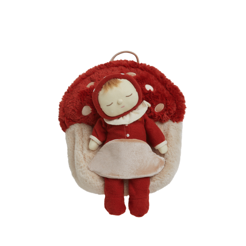 Hopalong Mushroom Backpack In Red made by Olli Ella
