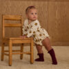 Rylee & Cru Long Sleeve Bubble Romper In Golden Apples