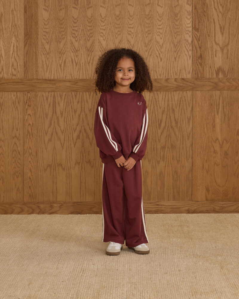 Rylee & Cru Track Pant In Burgundy