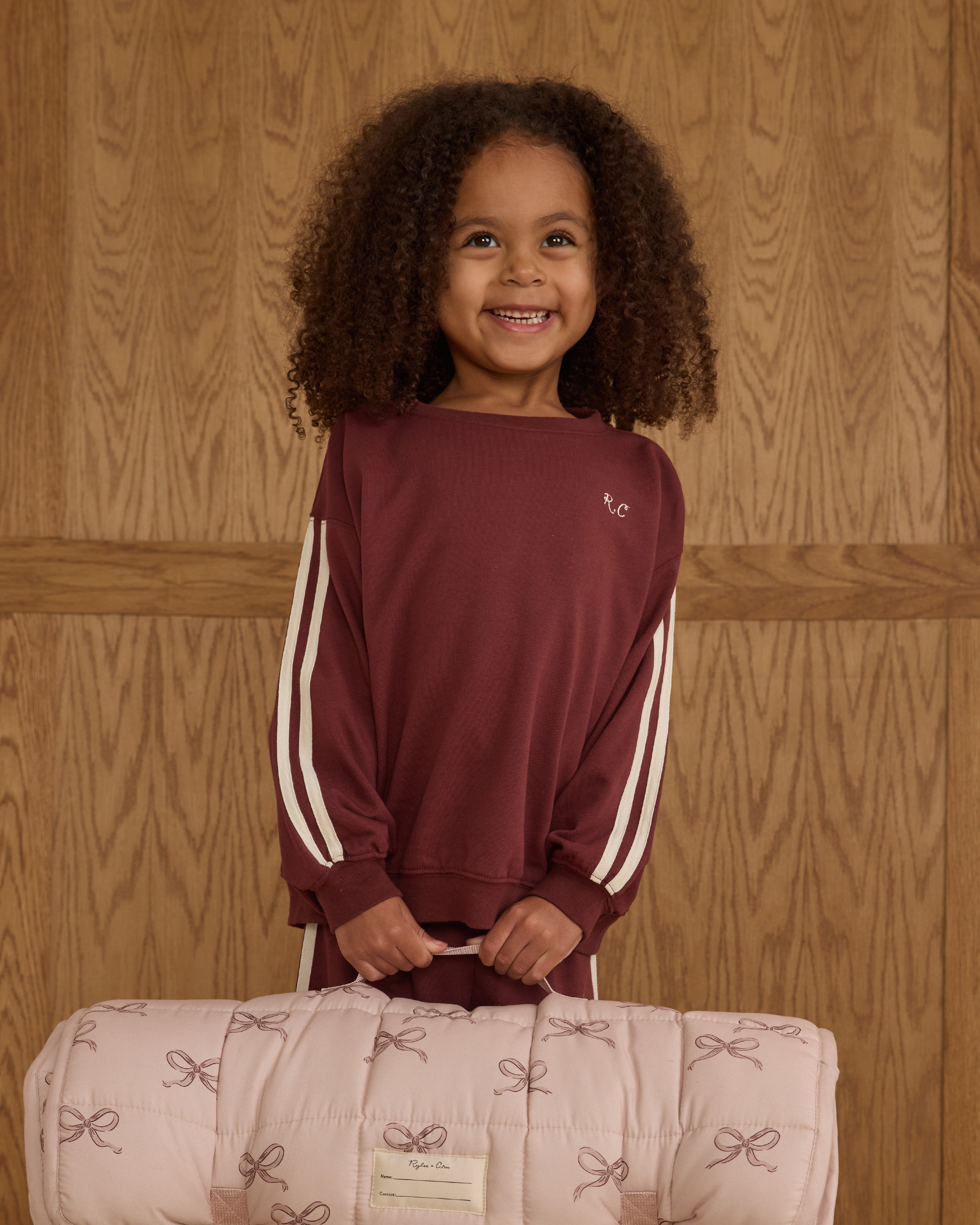 Rylee & Cru Oversized Sweatshirt In Burgundy