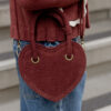 Rylee & Cru Heart Purse In Burgundy