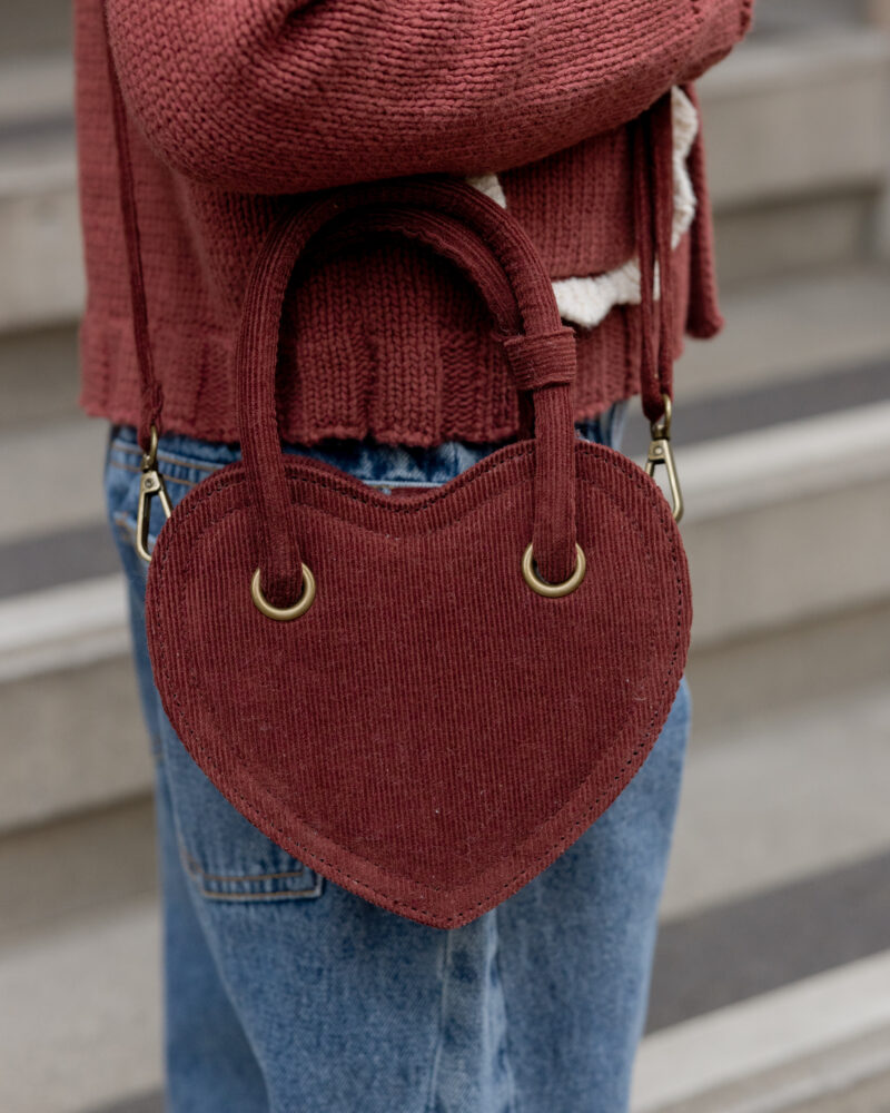 Rylee & Cru Heart Purse In Burgundy