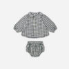 Nellie Set In Navy Check from Rylee & Cru