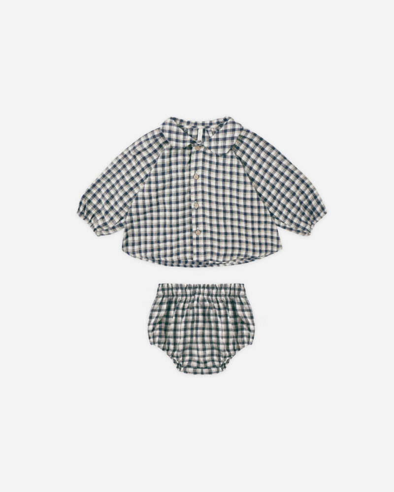 Nellie Set In Navy Check from Rylee & Cru