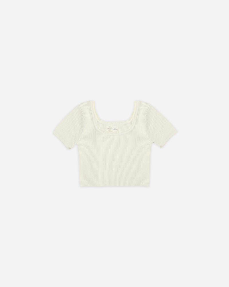 Rylee & Cru Scallop Tee In Natural
