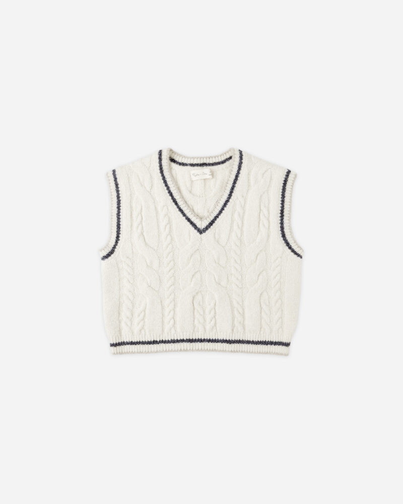 Sweater Vest In Natural from Rylee & Cru